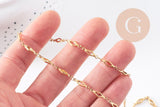 Collier Chaine complète acier dorée 14k losange,chaine collier,sans nickel,4mm,45cm, x1 (G6776)