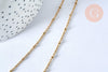 Collier Chaine complète acier dorée 14k satellite,avec ou sans extension,chaine sans nickel,1.5mm,41cm, x1 (G0306)