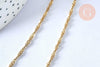 Collier Chaine complète avec fermoir acier inoxydable 304 doré 14k singapour 2mm/45.5cm, x1 (G3489)