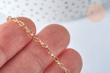 Collier Chaine complète avec fermoir maille coeur laiton doré 1.8x2.4mm/ 46cm, x1 (G5354)