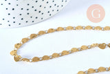 Collier Chaine complète coeur acier inoxydable 304 dorée 14k 42.5cm, x1 (G5356)