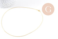 Collier Chaine complète collier laiton doré forçat 14K 1.5mm-40cm, x1 (G10115)