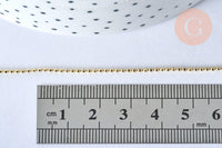 Collier Chaine fine boule avec fermoir laiton doré facettes 45cm-1.2mm, x1 (G0035)