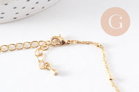 Collier Chaine fine complète avec fermoir cuivre doré singapour 16K 1.3 mm-45cm, x1 (G0635)