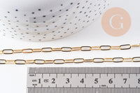 Collier Chaine fine dorée rectangle 16K,chaine plaquée or 2.5 microns, chaine complète,chaine dorée,1.8 mm,43cm, x1 (G1845)