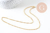 Collier Chaine fine dorée singapour 16K,chaine plaquée or 2.5 microns, chaine collier bijoux, chaine complète,1.8 mm,43cm, x1 G3018