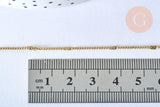 Collier Chaine fine laiton doré fantaisie 14K 1.5 mm- 45cm, chaine collier, chaine complète avec fermoir x1 (G0575)