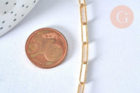 Collier Chaine laiton doré texturée maille rectangle,chaine collier,chaine large,12x3.5mm,chaine complète,49.5cm, x1 (G2410)