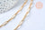 Collier Chaine laiton doré texturée maille rectangle,chaine collier,chaine large,12x3.5mm,chaine complète,49.5cm, x1 (G2410)