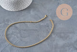Cadena rolo de acero inoxidable 304 bañada en oro PVD de 4mm/45cm, x1 (G11220)