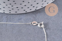 Collier Chaine très fine argent massif plate avec fermoir argent 925, 1.1mm/45cm, x1 (G0081)