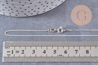Collier Chaine très fine argent massif plate avec fermoir argent 925, 1.1mm/45cm, x1 (G0081)