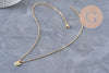 Collier chaine acier inoxydable doré 14k 1.5/45cm, x1 (G6745)