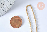 Collier chaine acier inoxydable doré 304 14k singapour 1.8mm/45cm, x1 (G1088)