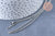 Collier chaine complète avec fermoir forçat acier 304 inoxydable platine 45cm, x1 (G1864)