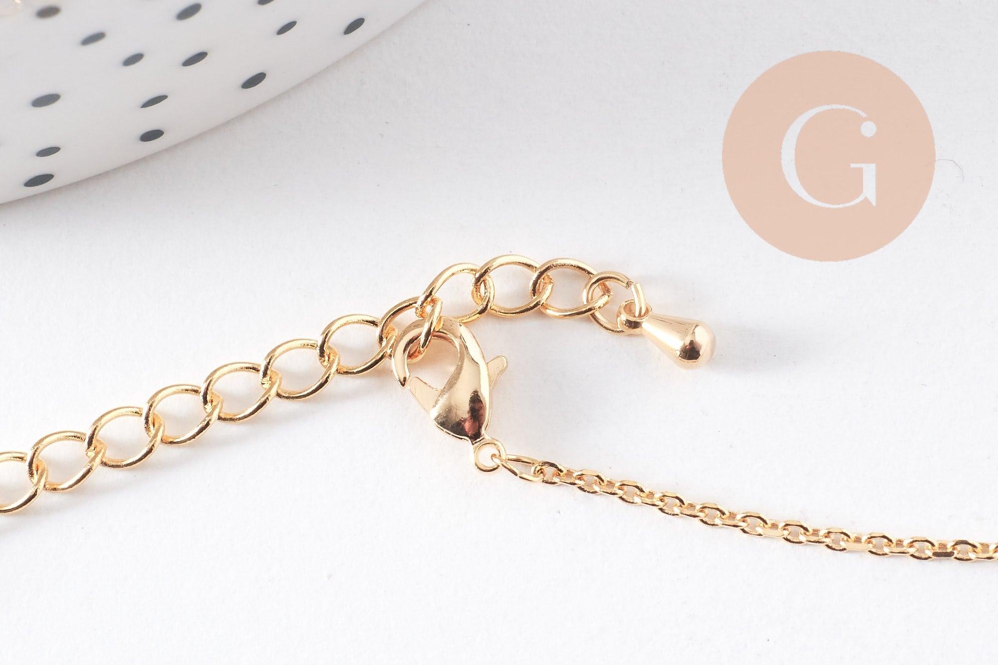 Collier chaine forçat dorée 16K 2.5microns 1.8mm/45cm, x1 (G1452)