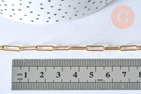 Collier chaine laiton doré maille rectangle avec fermoir 12x3.5mm,x1 (G2424)