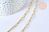 Collier chaine laiton doré maille rectangle avec fermoir 12x3.5mm,x1 (G2424)
