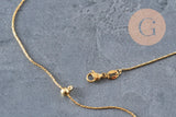 Collar de cadena ajustable serpiente de acero inoxidable 304 dorado IP 0.8mm/51cm, x1 (G11258)