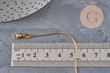 Collar de cadena ajustable serpiente de acero inoxidable 304 dorado IP 0.8mm/51cm, x1 (G11258)