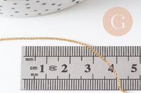 Collier chaine rolo fine complète avec fermoir cuivre doré 16K 1.7 mm- 43cm, x1 (G2425)