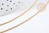 Collier chaine serpent acier inoxydable 304 doré IP 14k 0.8mm-45.7cm, x1 (G1098)