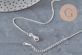 Collar cadena veneciana latón plateado 0.9mm/45cm, x1 (G11201)