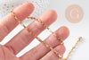 Collier complète avec fermoir acier 304 inoxydable doré 18k maille rectangle 5x2.5mm/45cm, x1 (G2994)
