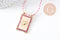 Collier médaille coeurs zircons fuchsia cordon tressé zamac doré 45cm x1 (G10364-8)