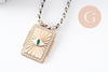 Collier médaille émaillée Oeil zamac doré, collier cordon tressé 45cm x1 (G10364-1)