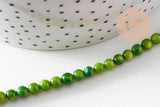Collier nacre naturelle teinté fer argenté doré 42cm, x1 (G10536)