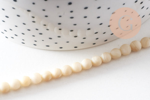 Collier nacre naturelle teinté fer argenté doré 42cm, x1 (G10536)