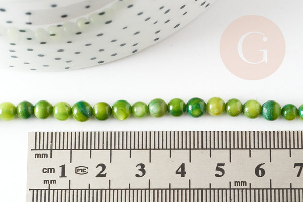 Collier nacre naturelle teinté fer argenté doré 42cm, x1 (G10536)