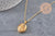 Collier pendentif locket lune & étoiles personnalisable acier 304 inoxydable doré, x1 (G11076)