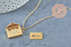 Collier pendentif locket enveloppe avec carte personnalisable acier 304 inoxydable doré IP, x1 (G10202)