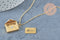 Collier pendentif locket enveloppe avec carte personnalisable acier 304 inoxydable platine, x1 (G10203)