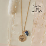 Collier personnalisé médaille gravée Arc-en-ciel acier inoxydable 304, (ADN11)