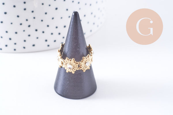 Cône en bois noir Présentoir à pour bague, x1 (G8117)