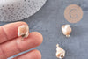 Connecteur Pendentif grosse perle nacre naturelle beige 26-30mm, x1 (G4628)
