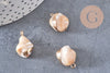 Connecteur Pendentif grosse perle nacre naturelle beige 26-30mm, x1 (G4628)