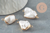 Connecteur Pendentif grosse perle naturelle eau douce Keshi 20-32mm, x1 (G1480)
