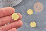 Connecteur Rond laiton brut 15mm, x2 (G11045)