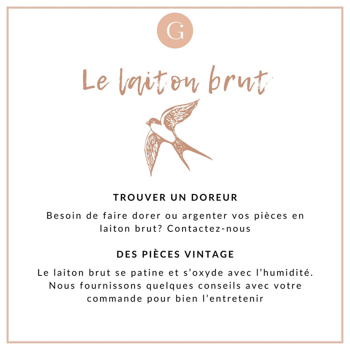 Connecteur Rond laiton brut 15mm, x2 (G11045)