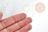 Connecteur anneau rond laiton doré 18x1mm, x10 (G8992)