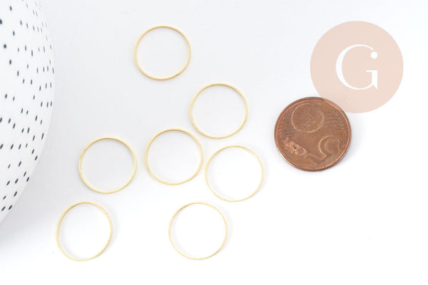 Connecteur anneau laiton doré sans nickel 16mm, x10, (G8984)