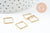 Connecteur carre laiton brut strié 12mm, pendentif géométrique création bijoux, x50 (G1468)