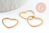 Breloque connecteur coeur acier 201 inoxydable doré 20mm, x1 (G9504)