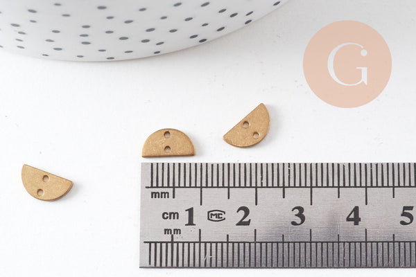 Connecteur demi-cercle laiton brut, connecteurs, laiton brut, pendentif géométriques création bijoux, x 10, 10x5mm, 19mm,G3125