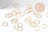 Connecteur fleur laiton doré strié 24K 11.5mm, x10 (G10373)