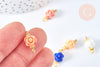 Connecteur fleur résine multicolore laiton doré 9mm, création de bijoux fantaisie, fleur résine époxy, X10 (G6941)
